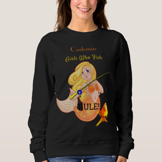 Funny Fishing Sjöjungfru Girl Thunder_Cove T Shirt (Framsida)