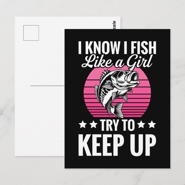Funny Fishing Theme  Vykort (Fram/baksida)