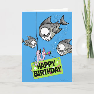 Funny Fishing Themed Birthday Card Kort