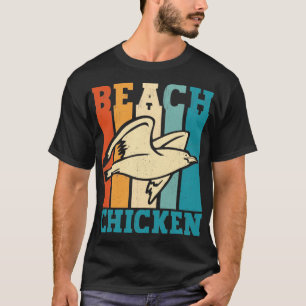 Funny Fiskmås Sea Gull Beach Chicken Retro T Shirt