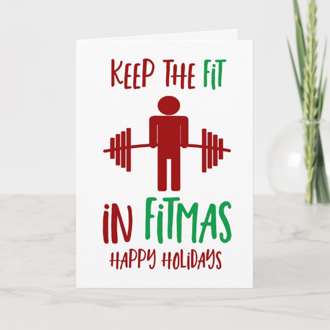 Funny Fitmas God jul Fitness Pun Helgdag Helgkort (Framsida)