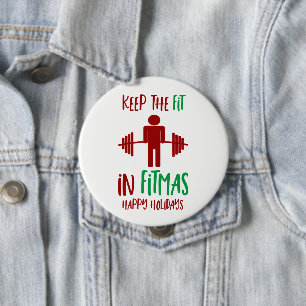Funny Fitmas Quote Pun Jul Helgdag Knapp