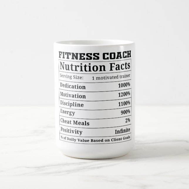 Funny Fitness Coach Nutrition Facts Kaffemugg (Center)