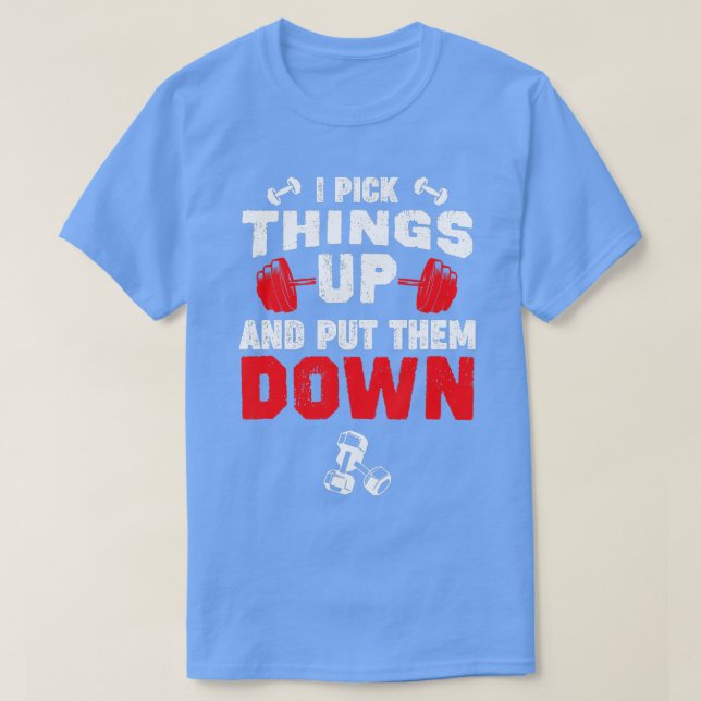 Funny Fitness Gym I Plocka hingar upp och lägger d T Shirt (Design framsida)