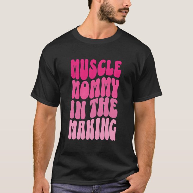 Funny Fitness Gym Pump Muscle Mamma in Skapar T Shirt (Framsida)