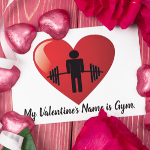 Funny Fitness Gym Valentine Card Helg Vykort