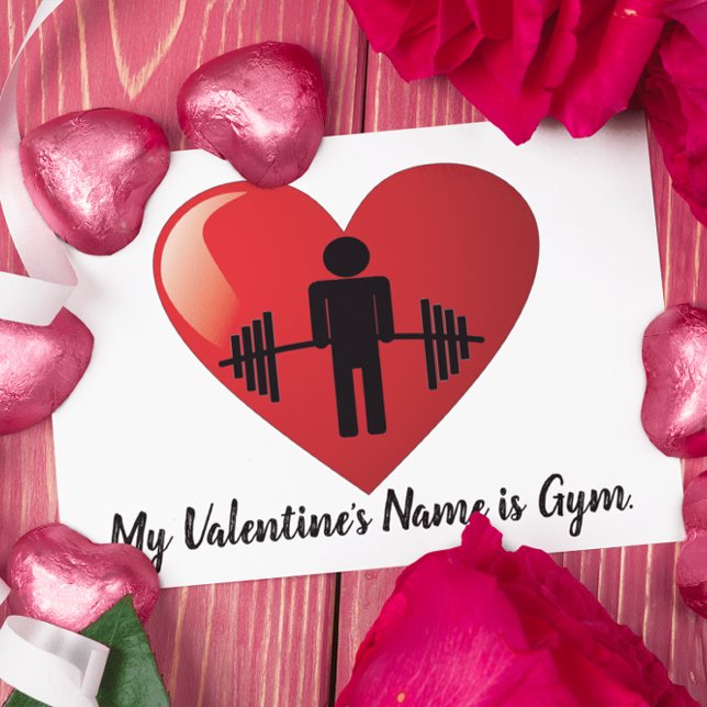 Funny Fitness Gym Valentine Card Helg Vykort (Skapare uppladdad)