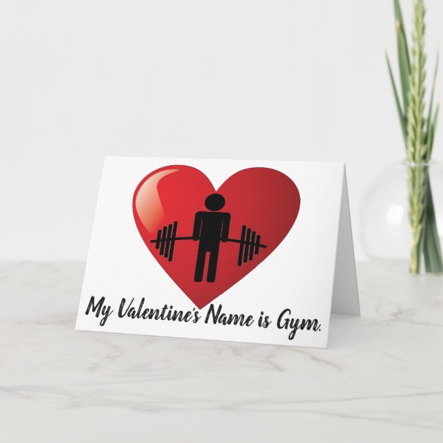 Funny Fitness Gym Valentine Helgkort (Framsida)