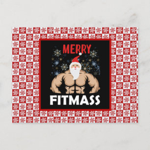Funny Fitness ThGod jul Fitmas Gym Trainer Vykort