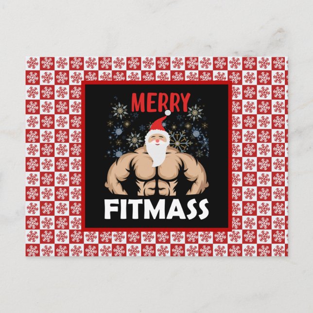 Funny Fitness ThGod jul Fitmas Gym Trainer Vykort (Framsida)