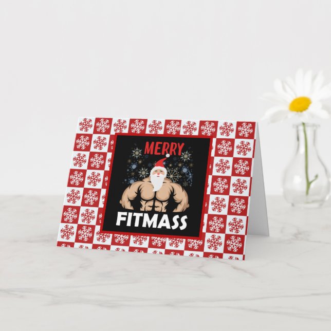 Funny Fitness ThGod jul Fitmas Trainer Kort (Liten växt)