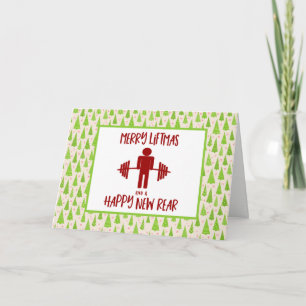 Funny Fitness Thmet jul Liftmas Barbell Hol Helgkort