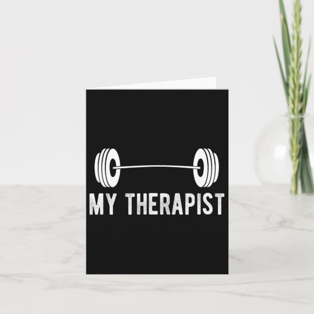 Funny Fitness Weight Gym My Therapist Kort (Framsida)