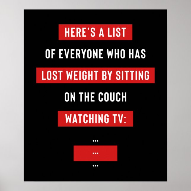 Funny Fitness Workout inspirationstryck Poster (Framsidan)