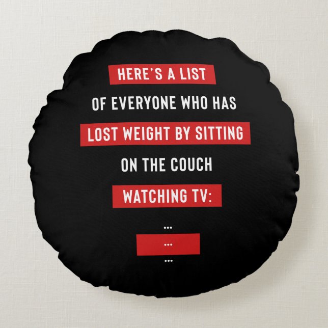 Funny Fitness Workout inspirationstryck Rund Kudde (Framsidan)