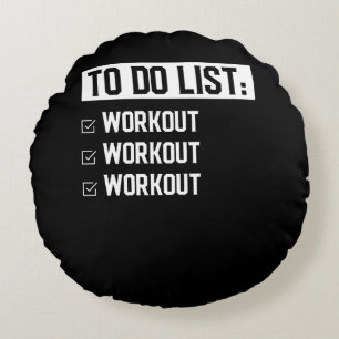 Funny Fitness Workout Motivational Saming Rund Kudde