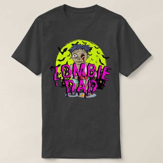 Funny Fladdermöss Zombie Pappa T Shirt (Design framsida)