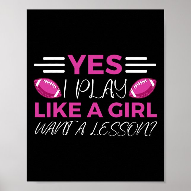 Funny Flagga Football Girl Poster (Framsidan)