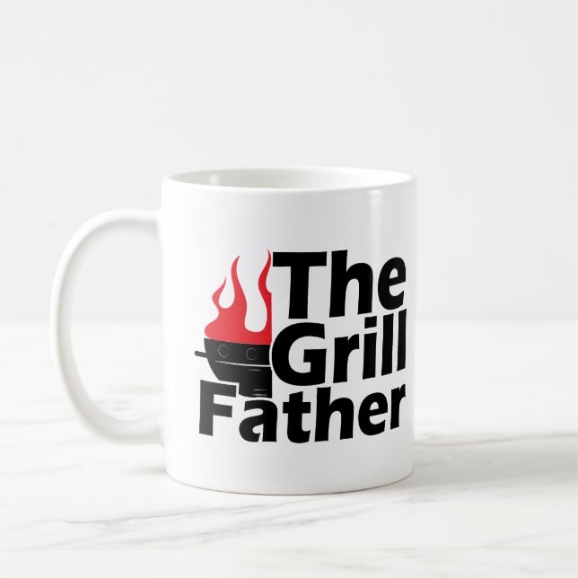 Funny Flames Fars dag Year Grillfather Kaffemugg (Vänster)