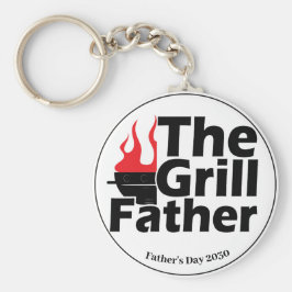 Funny Flames Fars dag Year Grillfather Nyckelring