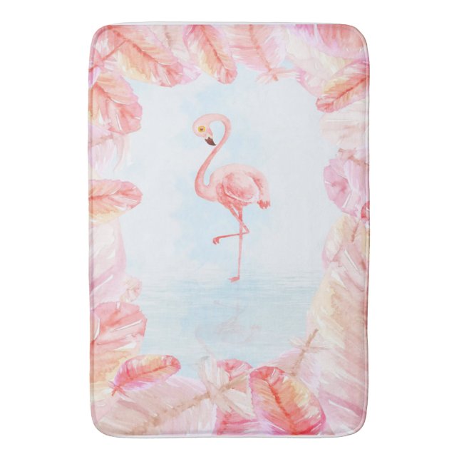 Funny Flamingo Älskare | Flamingo Feather Print Ar Badrumsmatta (Framsidan (Vertikal))