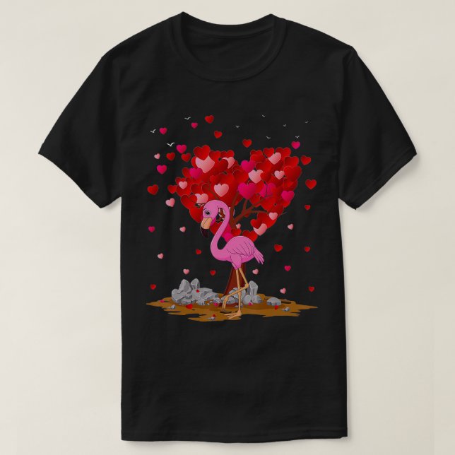 Funny Flamingo Bird Lover Flamingo Valentine's Day T Shirt (Design framsida)