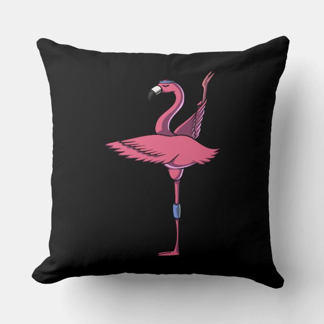 Funny Flamingo Bird Yoga Workout Kudde (Framsida)