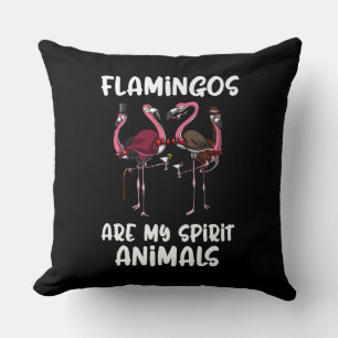 Funny Flamingo Birds Spirit Animal Kudde