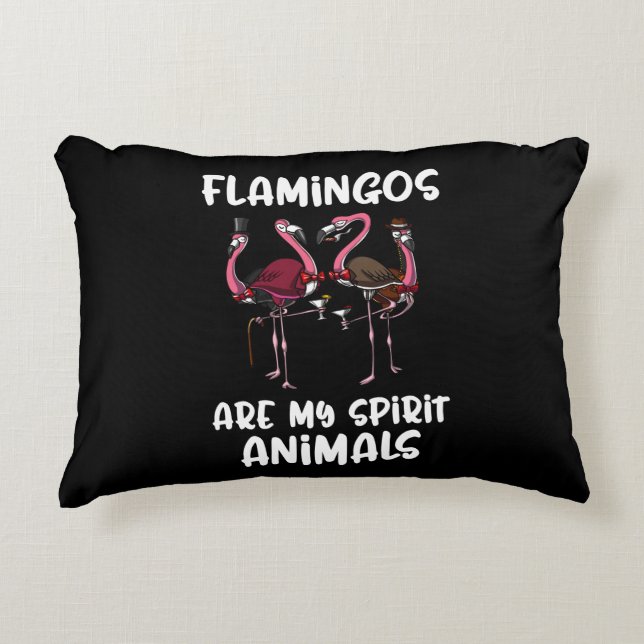 Funny Flamingo Birds Spirit Animal Prydnadskudde (Framsidan)
