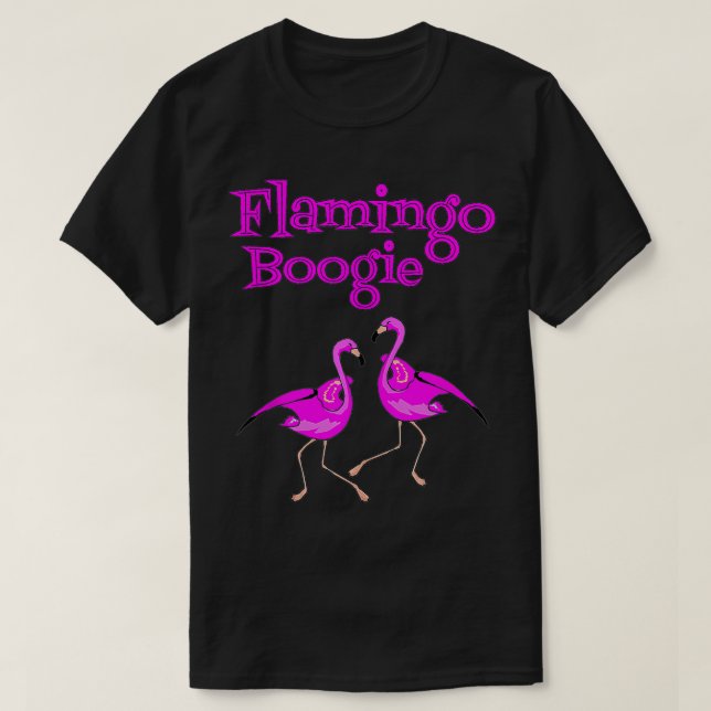 Funny Flamingo Boogie Tropical Rosa Dancing Birds T Shirt (Design framsida)