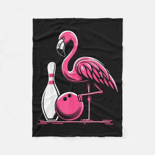 Funny Flamingo Bowling N Bowl Bowler  Fleecefilt (Framsidan)