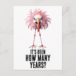 Funny Flamingo-flockning Vykort