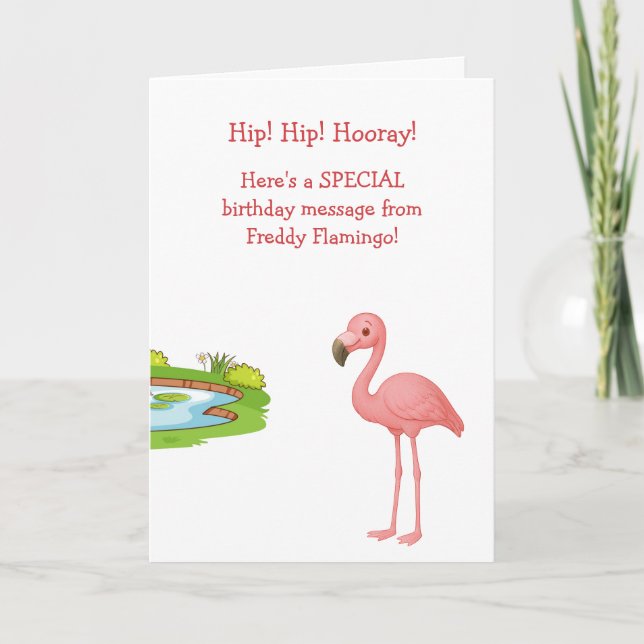 Funny Flamingo Hip Age Burn Kort (Framsida)