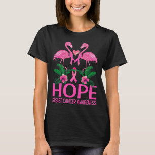 Funny Flamingo Hope Flower Älskare Breast Cancer A T Shirt