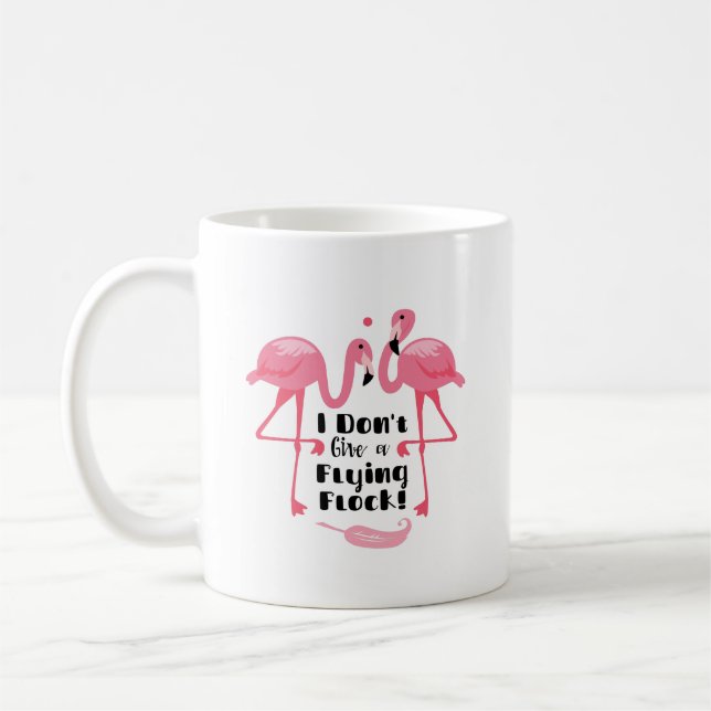 Funny Flamingo Humor - Jag Ge inte ett flygande lå Kaffemugg (Vänster)