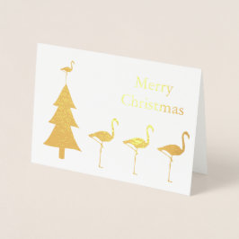 Funny Flamingo-jul Folierat Kort