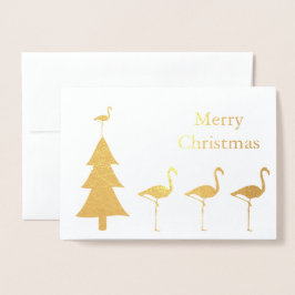 Funny Flamingo-jul Folierat Kort
