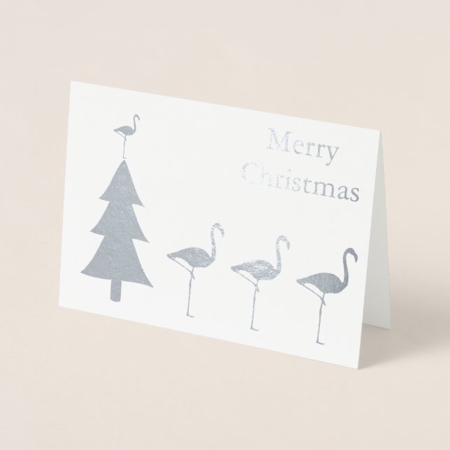 Funny Flamingo-jul Folierat Kort (Framsida)