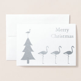 Funny Flamingo-jul Folierat Kort