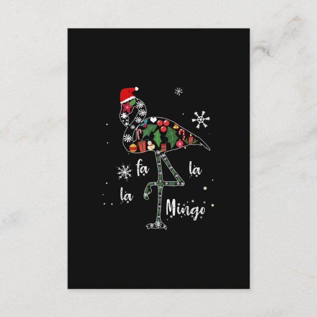Funny Flamingo jul Julafton Tilläggskort (Framsida)
