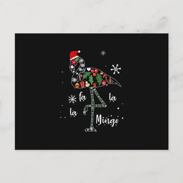 Funny Flamingo jul Julafton Vykort (Framsida)