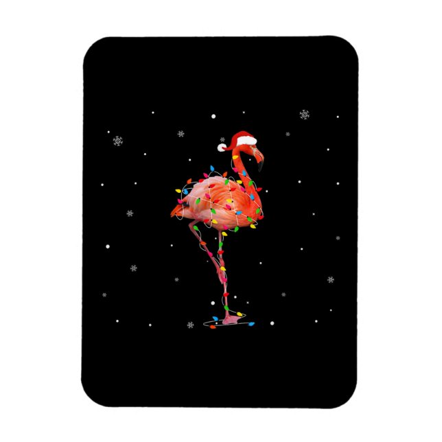 Funny Flamingo Julljusapparat Cute Julafton Magnet (Vertikal)