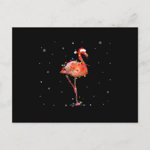 Funny Flamingo Julljusapparat Cute Julafton Meddelande Vykort