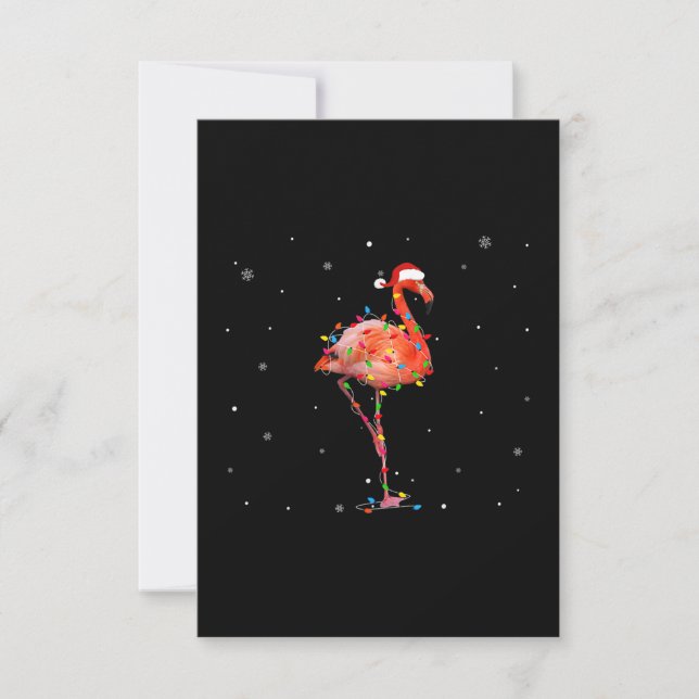 Funny Flamingo Julljusapparat Cute Julafton OSA Kort (Framsida)