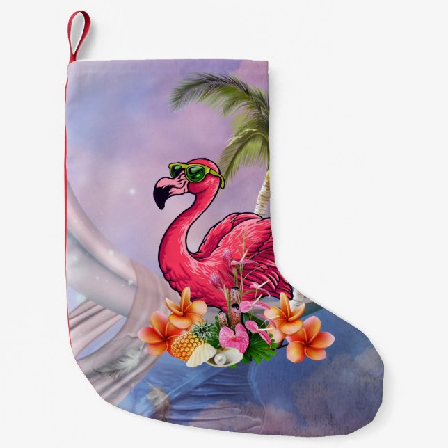 Funny flamingo liten julstrumpa (Framsidan)