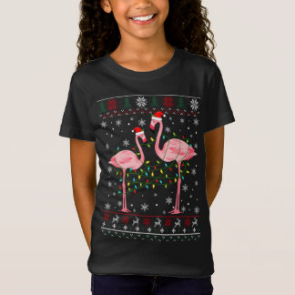 Funny Flamingo Ljus Tangled Ugly Sweater Christm T Shirt