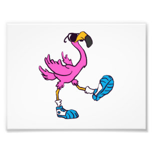 Funny Flamingo med solglasögon  Välj tillbaka f Fototryck