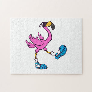 Funny Flamingo med solglasögon välj tillbaka fär Pussel