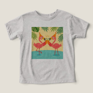 Funny Flamingo Party T-Shirt för barn