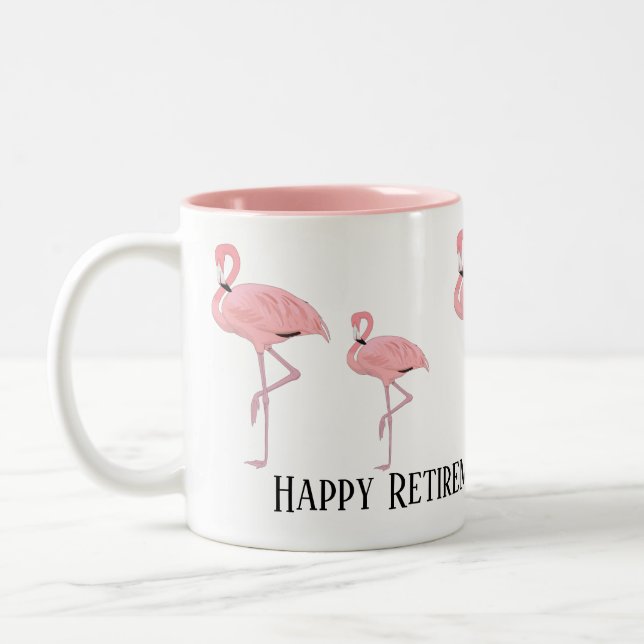 Funny Flamingo Pension Coworking Gift Anpassningsb Två-Tonad Mugg (Vänster)